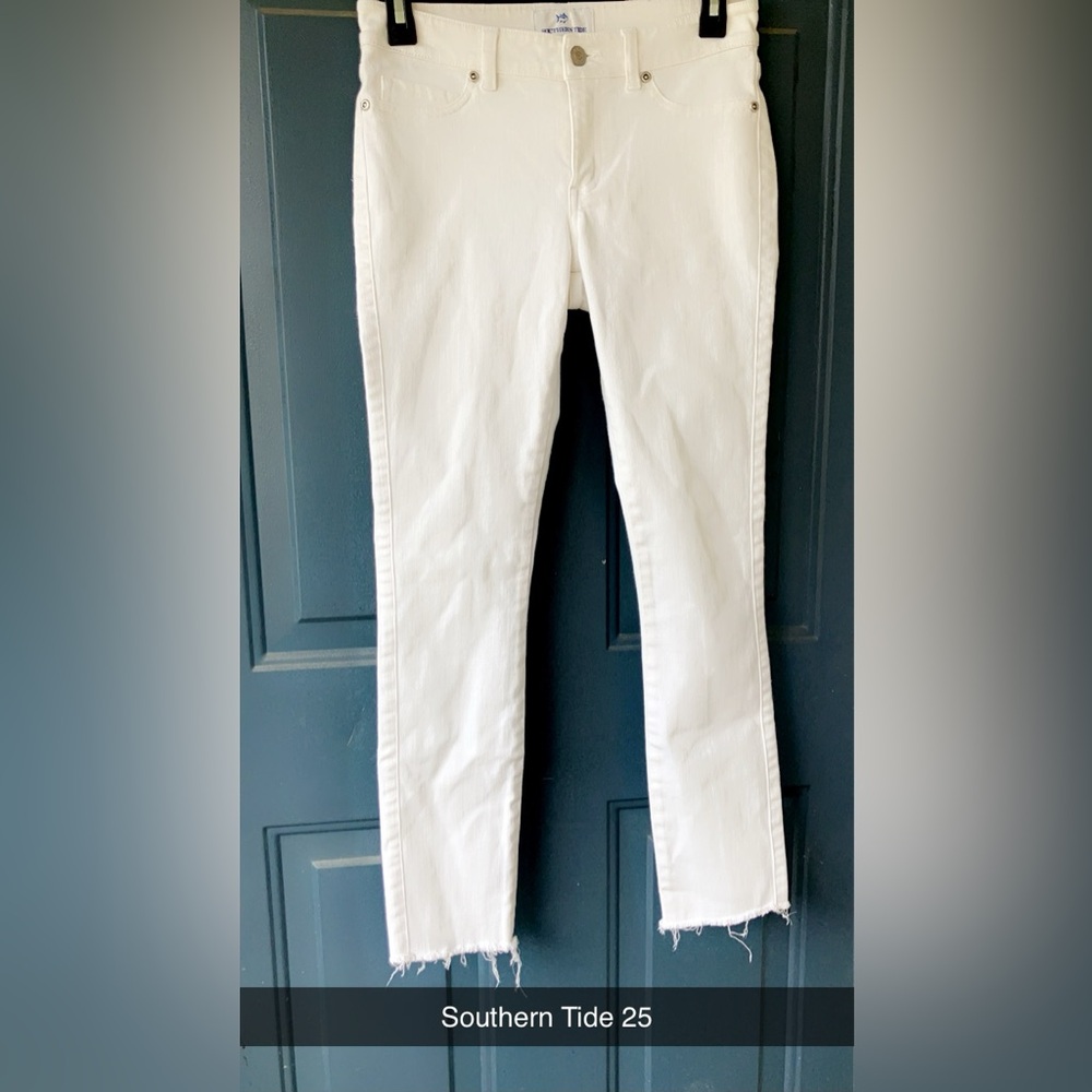 Southern Tide size 25 white skinny jeans